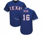 Texas Rangers #16 Ryan Rua Authentic Royal Blue Team Logo Fashion Cool Base MLB Jersey