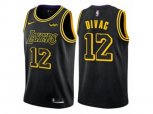 Los Angeles Lakers #12 Vlade Divac Authentic Black City Edition NBA Jersey