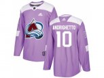 Colorado Avalanche #10 Sven Andrighetto Purple Authentic Fights Cancer Stitched NHL Jersey