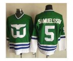 Hartford Whalers #5 Ulf Samuelsson Green CCM Throwback Stitched NHL Jersey