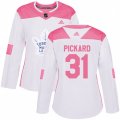 Women Toronto Maple Leafs #31 Calvin Pickard Authentic White Pink Fashion NHL Jersey