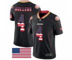 San Francisco 49ers #4 Nick Mullens Limited Black Rush USA Flag Football Jersey