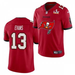 Tampa Bay Buccaneers #13 Mike Evans Nike Red with Buccaneers Primary Logo 2021 Super Bowl LV Champions Vapor Limited Jersey