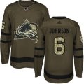 Colorado Avalanche #6 Erik Johnson Authentic Green Salute to Service NHL Jersey