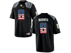 2016 US Flag Fashion Men\'s Oregon Duck Marcus Mariota #8 College Football Limited Jerseys - Black