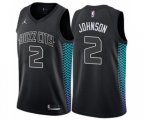 Charlotte Hornets #2 Larry Johnson Authentic Black NBA Jersey - City Edition