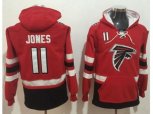 Atlanta Falcons #11 Julio Jones Red Black Name & Number Pullover NFL Hoodie