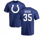 Indianapolis Colts #35 Pierre Desir Royal Blue Name & Number Logo T-Shirt