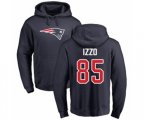 New England Patriots #85 Ryan Izzo Navy Blue Name & Number Logo Pullover Hoodie