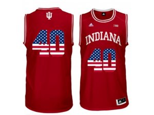 2016 US Flag Fashion Men\'s Indiana Hoosiers Cody Zeller #40 Big 10 Patch College Basketball Authentic Jerseys - Cardinal