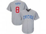 Chicago Cubs #8 Ian Happ Replica Grey Road Cool Base MLB Jersey