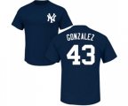New York Yankees #43 Gio Gonzalez Navy Blue Name & Number T-Shirt