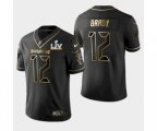Tampa Bay Buccaneers #12 Tom Brady Black Golden Jersey 2021 Super Bowl LV