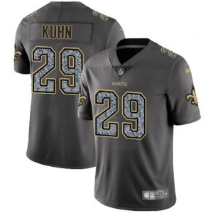 New Orleans Saints #29 John Kuhn Gray Static Vapor Untouchable Limited NFL Jersey