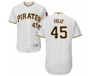 Pittsburgh Pirates Michael Feliz White Home Flex Base Authentic Collection Baseball Player Jersey