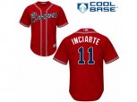 Atlanta Braves #11 Ender Inciarte Replica Red Alternate Cool Base MLB Jersey