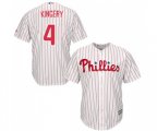 Philadelphia Phillies #4 Scott Kingery Replica White Red Strip Home Cool Base Baseball Jersey