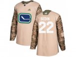 Vancouver Canucks #22 Daniel Sedin Camo Authentic 2017 Veterans Day Stitched NHL Jersey