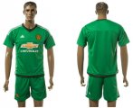 2017-18 Manchester United Green Goalkeeper Soccer Jersey