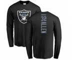 Oakland Raiders #32 Marcus Allen Black Backer Long Sleeve T-Shirt