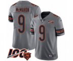 Chicago Bears #9 Jim McMahon Limited Silver Inverted Legend 100th Season Football Jersey