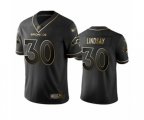 Denver Broncos #30 Phillip Lindsay Black Golden Edition Limited Football Jersey