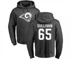 Los Angeles Rams #65 John Sullivan Ash One Color Pullover Hoodie
