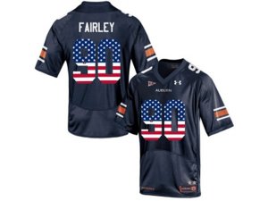 2016 US Flag Fashion Men\'s Under Armour Nick Fairley #90 Auburn Tigers College Football Jersey - Navy Blue