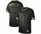 Houston Astros #23 Michael Brantley Authentic Black Gold Fashion Baseball Jersey