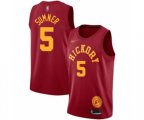 Indiana Pacers #5 Edmond Sumner Authentic Red Hardwood Classics Basketball Jersey