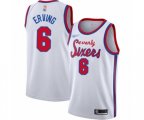 Philadelphia 76ers #6 Julius Erving Swingman White Hardwood Classics Basketball Jersey