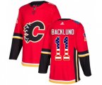 Calgary Flames #11 Mikael Backlund Authentic Red USA Flag Fashion Hockey Jersey