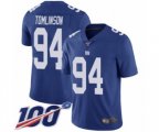 New York Giants #94 Dalvin Tomlinson Royal Blue Team Color Vapor Untouchable Limited Player 100th Season Football Jersey