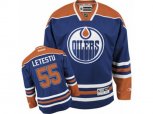 Edmonton Oilers #55 Mark Letestu Authentic Royal Blue Home NHL Jersey