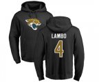 Jacksonville Jaguars #4 Josh Lambo Black Name & Number Logo Pullover Hoodie