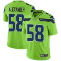 Seattle Seahawks #58 D.J. Alexander Limited Green Rush Vapor Untouchable NFL Jersey