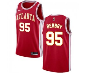 Atlanta Hawks #95 DeAndre\' Bembry Authentic Red Basketball Jersey Statement Edition