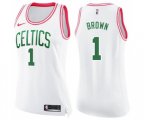 Women's Boston Celtics #1 Walter Brown Swingman White Pink Fashion Basketball Jersey