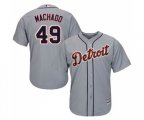 Detroit Tigers #49 Dixon Machado Replica Grey Road Cool Base Baseball Jersey