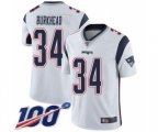 New England Patriots #34 Rex Burkhead White Vapor Untouchable Limited Player 100th Season Football Jersey
