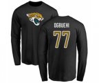 Jacksonville Jaguars #77 Cedric Ogbuehi Black Name & Number Logo Long Sleeve T-Shirt