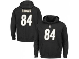 Pittsburgh Steelers #84 Antonio Brown Black Majestic Eligible Receiver II Name & Number NFL Hoodie