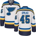 St. Louis Blues #45 Luke Opilka Authentic White Away NHL Jersey