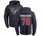 Houston Texans #76 Seantrel Henderson Navy Blue Name & Number Logo Pullover Hoodie