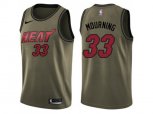 Miami Heat #33 Alonzo Mourning Green Salute to Service NBA Swingman Jersey