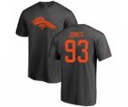 Denver Broncos #93 Dre'Mont Jones Ash One Color T-Shirt