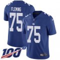 New York Giants #75 Cameron Fleming Royal Blue Team Color Stitched NFL 100th Season Vapor Untouchable Limited Jersey