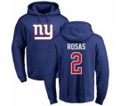 New York Giants #2 Aldrick Rosas Royal Blue Name & Number Logo Pullover Hoodie
