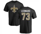 New Orleans Saints #73 Rick Leonard Black Name & Number Logo T-Shirt
