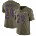 Baltimore Ravens #29 Marlon Humphrey Limited Olive 2017 Salute to Service NFL Jersey